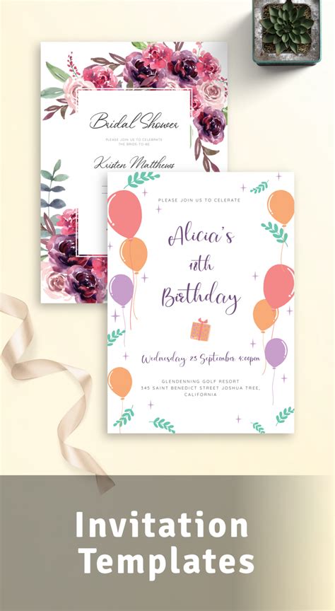 Free and printable custom invitation templates .